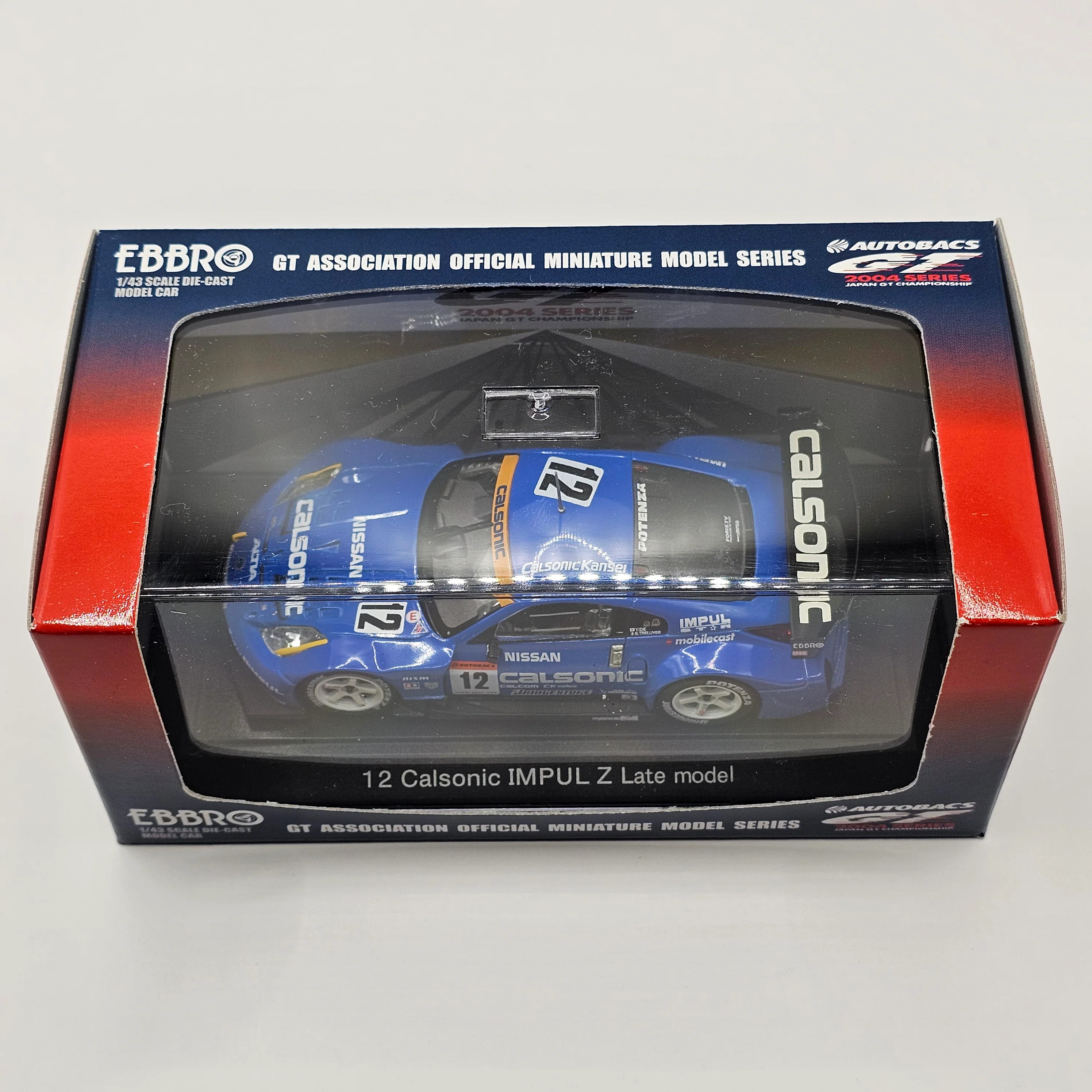 EBBRO Nissan Z No. 12 Calsonic Impul Late Version Super GT GT500 2004 1/43 Scale - Image 9