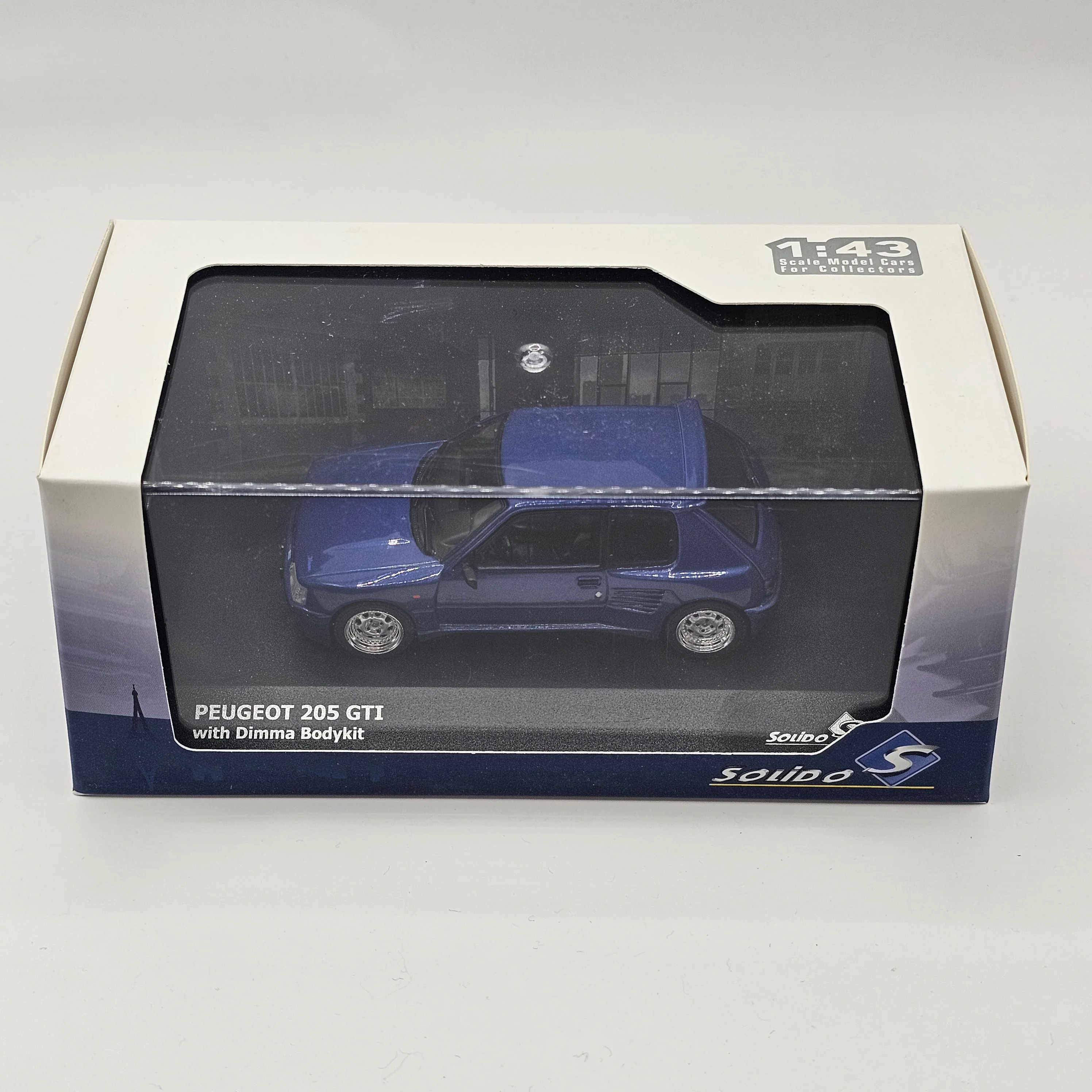 Solido Peugeot 205 GTI Dimma Body Kit 1989 Metallic Blue 1/43 Scale - Image 6