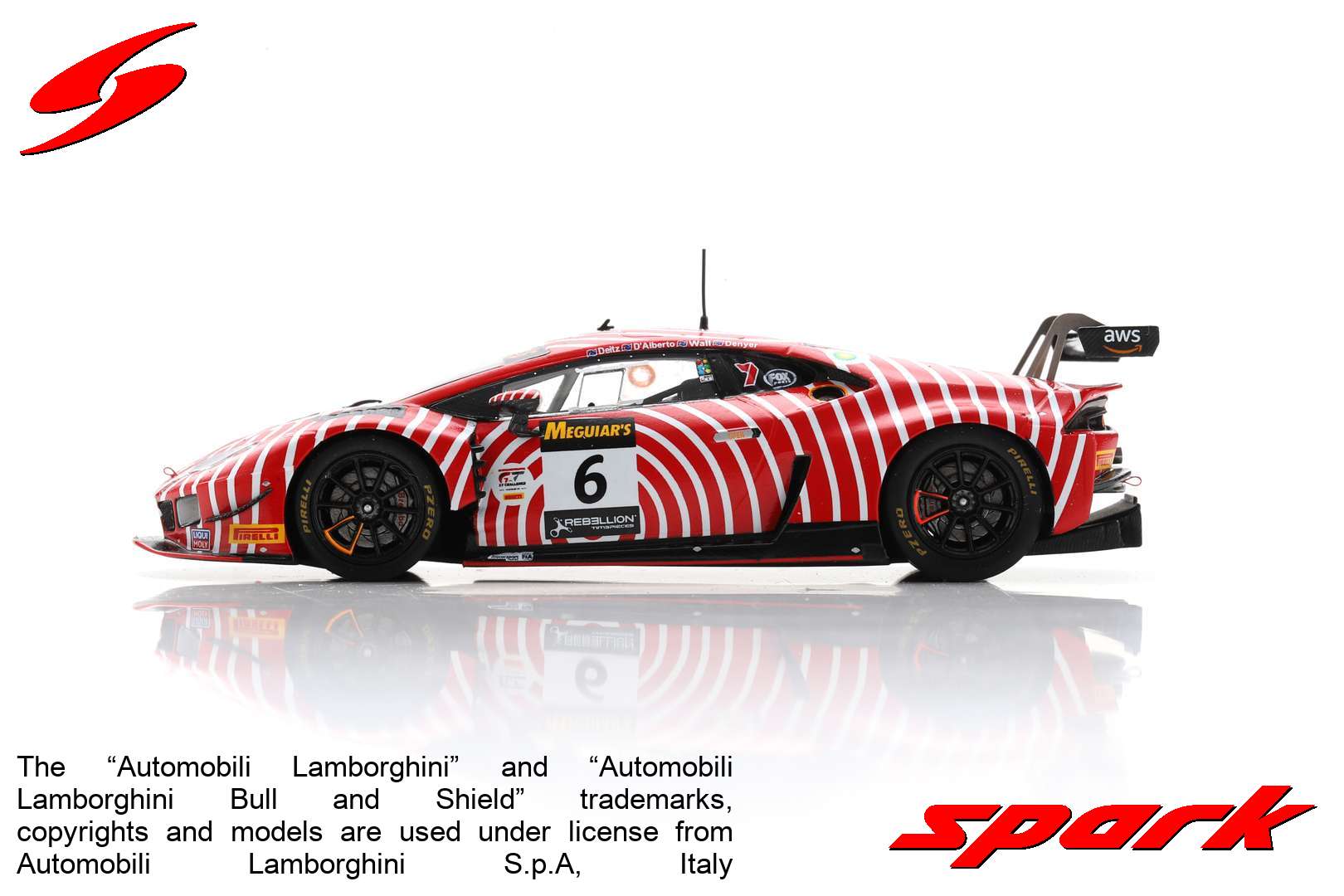 Spark Lamborghini Huracan GT3 EVO Team Wall Racing N.6 5Th 12H Bathurst 2022 1/43 Scale - Image 6